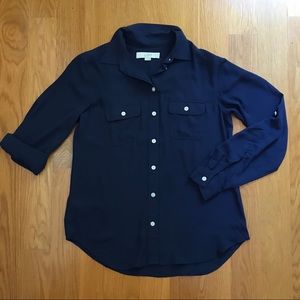 LOFT Navy Utility Blouse, XS